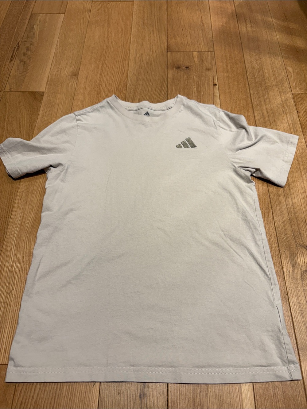 adidas Short Sleeve Crew Tee - beige with Gray Logo